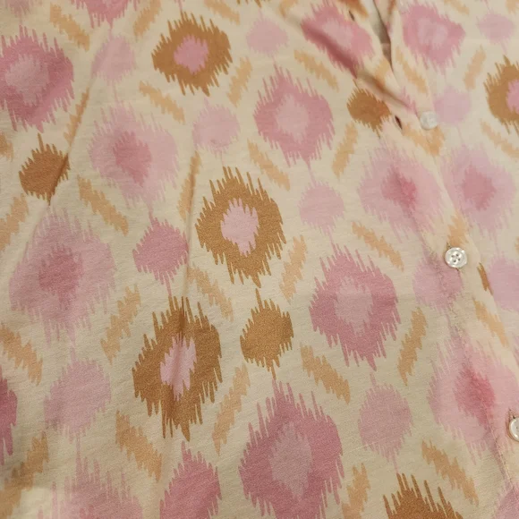 Pink and Brown Patterned Women's Top - Picture 3 of 3